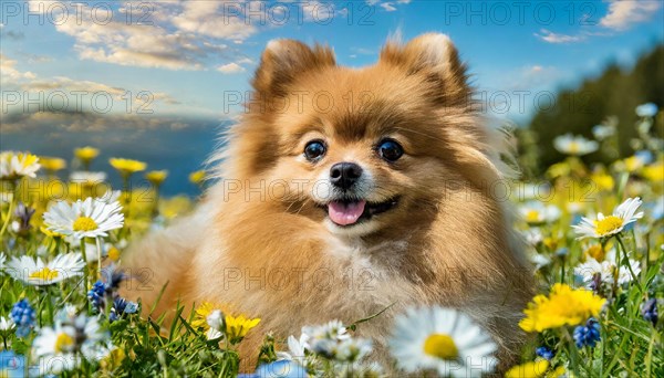 Ai generated, animal, animals, mammal, mammals, a, single animal, dwarf spitz, Spitz, (Canis lupus