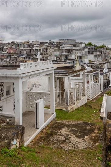 Famous cemetery, manyFamous cemetery, many mausoleums or large tombs decorated with tiles, often in