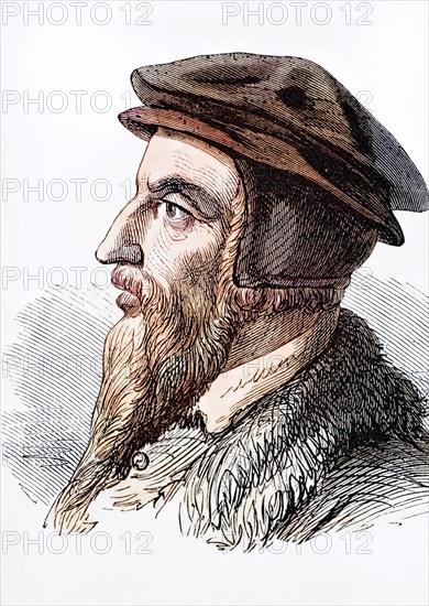 John Calvin, 1509 to 1564, French Protestant theologian of the Reformation, Historical, digitally