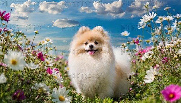 KI generated, animal, animals, mammal, mammals, one, single animal, dwarf spitz, Spitz, (Canis