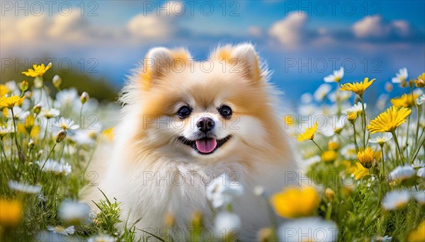 KI generated, animal, animals, mammal, mammals, one, single animal, dwarf spitz, Spitz, (Canis