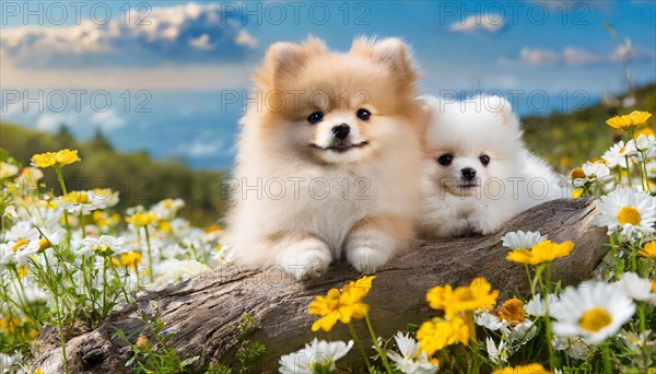 Ai generated, animal, animals, mammal, mammals, a, single animal, dwarf spitz, Spitz, (Canis lupus