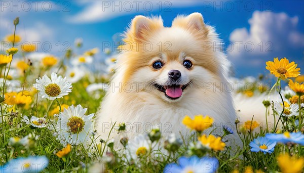 KI generated, animal, animals, mammal, mammals, one, single animal, dwarf spitz, Spitz, (Canis