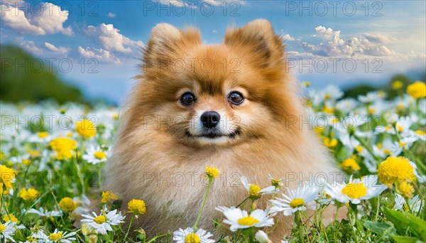 Ai generated, animal, animals, mammal, mammals, a, single animal, dwarf spitz, Spitz, (Canis lupus