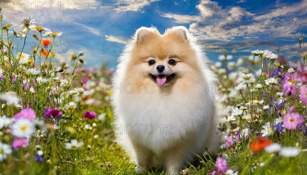KI generated, animal, animals, mammal, mammals, one, single animal, dwarf spitz, Spitz, (Canis