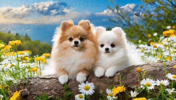 KI generated, animal, animals, mammal, mammals, a, single animal, dwarf spitz, Spitz, (Canis lupus