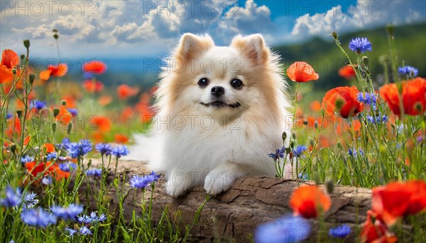KI generated, animal, animals, mammal, mammals, one, single animal, dwarf spitz, Spitz, (Canis