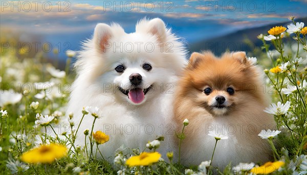 KI generated, animal, animals, mammal, mammals, a, single animal, dwarf spitz, Spitz, (Canis lupus