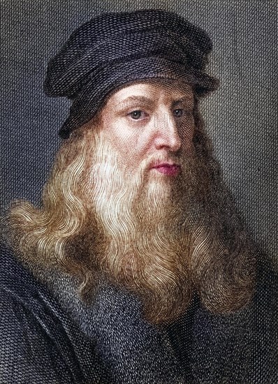 Leonardo Da Vinci 1452-1519, Florentine artist, Historic, digitally restored reproduction from a