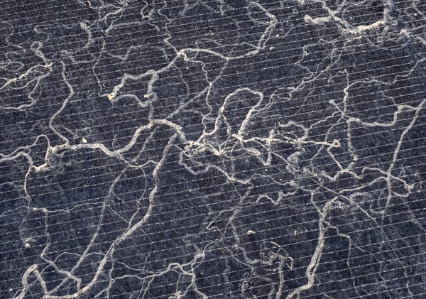 Sahara dust on a solar module, solar panel, a balcony system on a green roof, Braunschweig, Lower