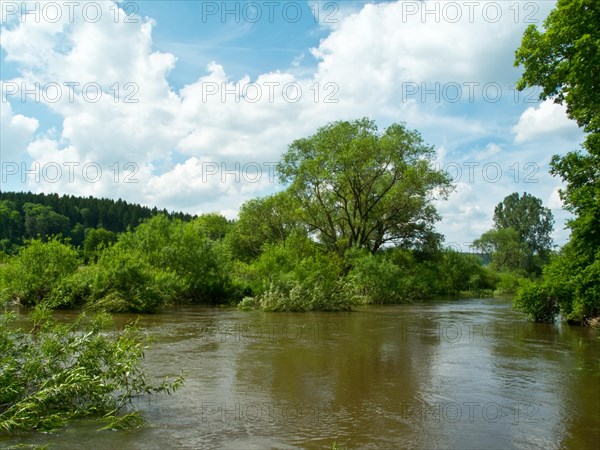 Ford of the Danube seepage point at high water level, Immendingen, Tuttlingen district,