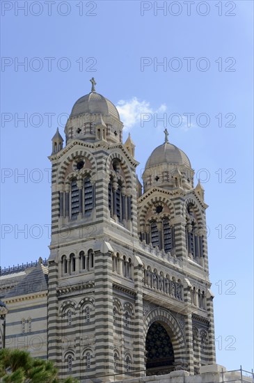 Marseille Cathedral or Cathedrale Sainte-Marie-Majeure de Marseille, 1852-1896, Marseille, View of