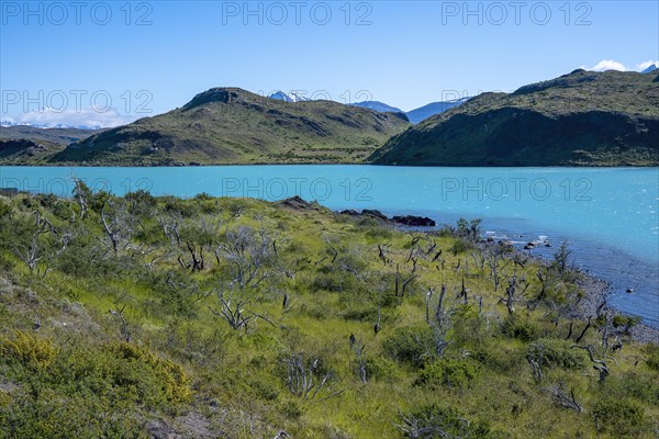 Lago Pehoe, Torres del Paine National Park, Parque Nacional Torres del Paine, Cordillera del Paine,