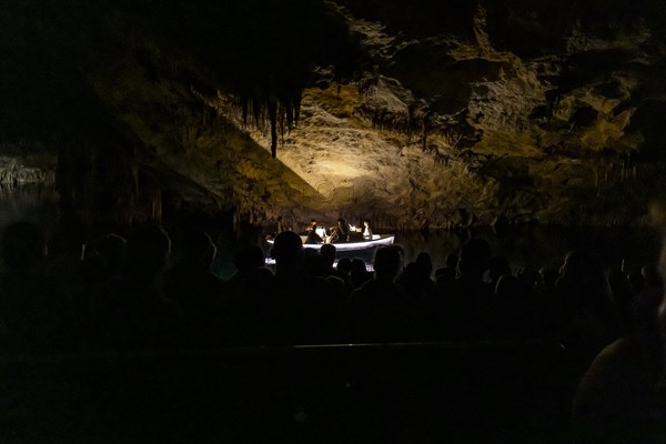Porto Cristo, Spain, November 2, 2023: amazing photos of concert in Drach Caves in Mallorca, Spain,