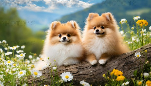 KI generated, animal, animals, mammal, mammals, dwarf spitz, Spitz, (Canis lupus familiaris), dog,