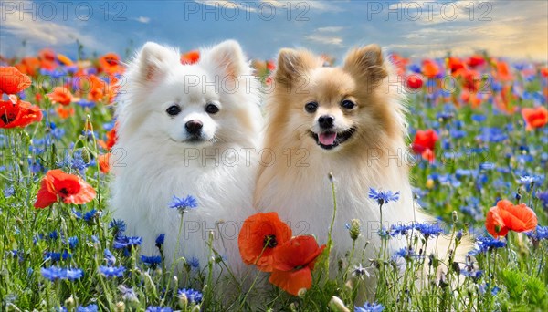 KI generated, animal, animals, mammal, mammals, dwarf spitz, Spitz, (Canis lupus familiaris), dog,