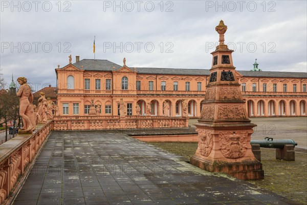 Court of honour baroque three-winged complex Rastatt Palace, former residence of the Margraves of