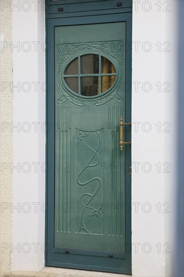 Entrance door of an Art Nouveau-style house, Saint-Dizier, Haute-Marne department, Grand Est