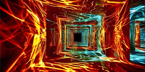 AI generated sequence of photos transitioning through a range of digital distortions symbolizing
