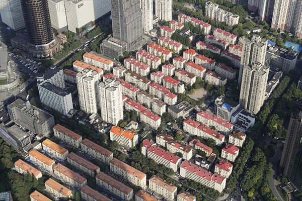 View from the 632 metre high Shanghai Tower, nicknamed The Twist, Shanghai, People's Republic of