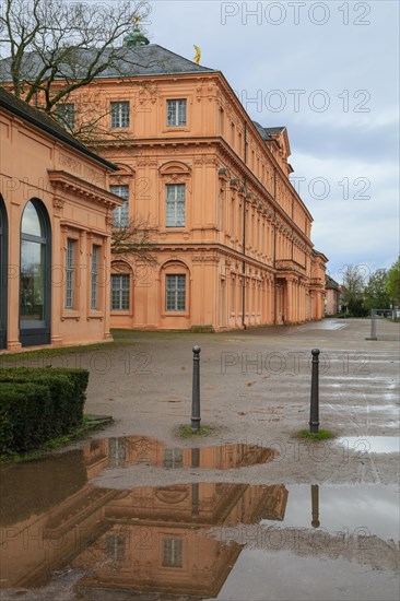 Garden facade baroque three-winged complex Rastatt Palace, former residence of the Margraves of