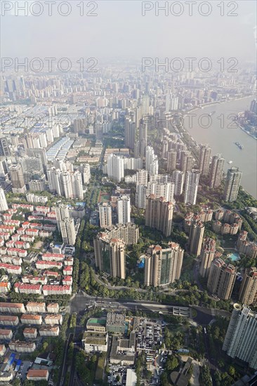 View from the 632 metre high Shanghai Tower, nicknamed The Twist, Shanghai, People's Republic of