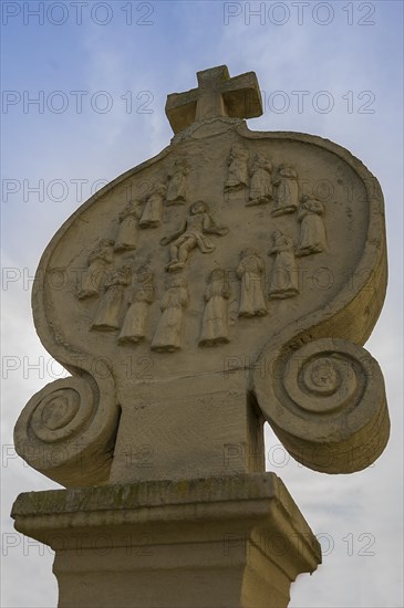 Wayside shrine with the Fourteen Holy Helpers, at St Bartholomew's Church, 18th century,