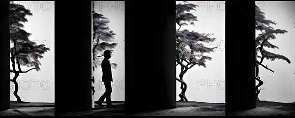 AI generated sequence of photos transitioning through a range of digital distortions symbolizing