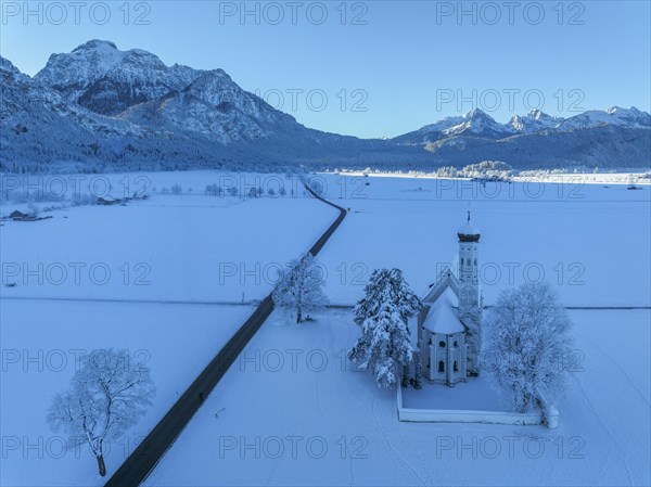 Pilgrimage church of St Coloman near Schwangau, Allgaeu, Swabia, Bavaria, Germany, Schwangau,