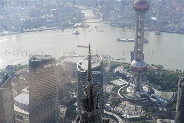 View from the 632 metre high Shanghai Tower, nicknamed The Twist, Shanghai, People's Republic of