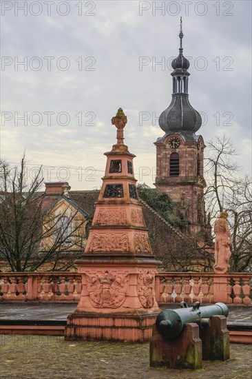 Court of honour baroque three-winged complex Rastatt Palace, former residence of the Margraves of