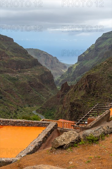 Views of the beautiful Barranco de Guayadeque in Gran Canaria, Canary Islands