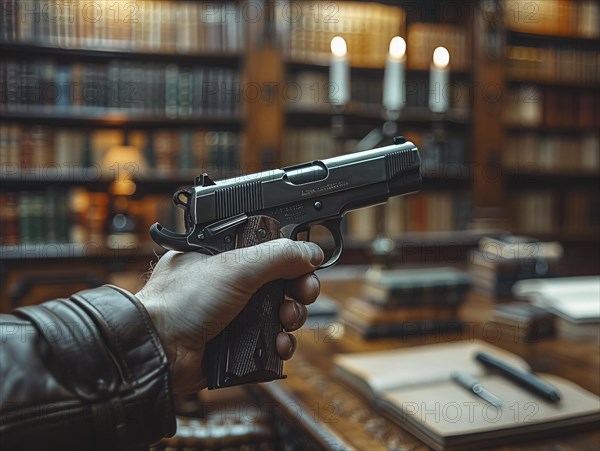 Hunting weapon, revolver, sporting weapon, AI generated