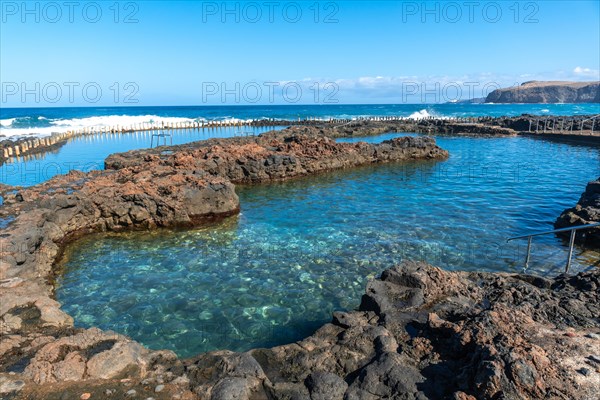 Beautiful natural pools Las Salinas de Agaete in Puerto de Las Nieves in Gran Canaria, Spain,