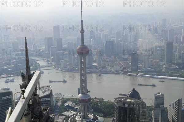 View from the 632 metre high Shanghai Tower, nicknamed The Twist, Shanghai, People's Republic of