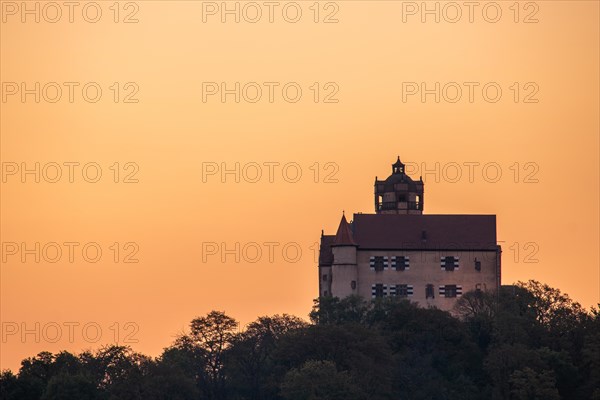 Landscape at sunrise. Beautiful morning landscape with fresh yellow rape fields in spring. Small
