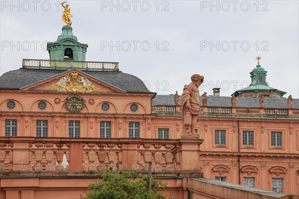 Court of honour baroque three-winged complex Rastatt Palace, former residence of the Margraves of