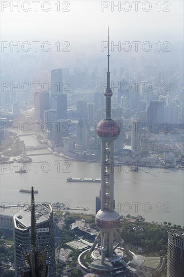 View from the 632 metre high Shanghai Tower, nicknamed The Twist, Shanghai, People's Republic of