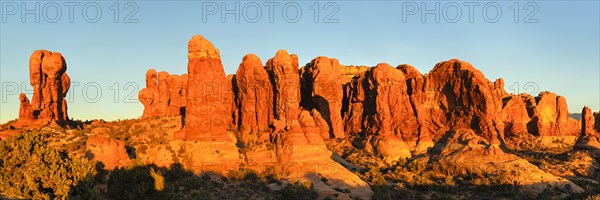 Sandstone formations at sunset, Arches National Park, Utah, USA, Arches National Park, Utah, USA,
