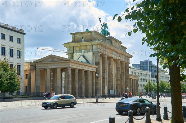 06.07.2020, Germany, Berlin, Strasse des 17. Juni, View of the Brandenburg Gate, Berlin, Berlin,