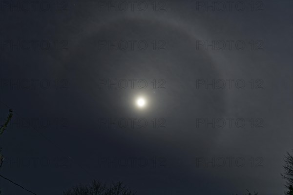 Nature, astronomy, halo during the total solar eclipse 2024, Province of Quebec, Canada, North