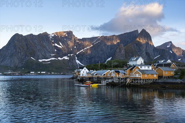 The village of Sakrisoy with its typical yellow or ochre-coloured wooden houses on wooden stilts