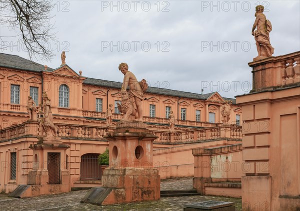 Court of honour baroque three-winged complex Rastatt Palace, former residence of the Margraves of