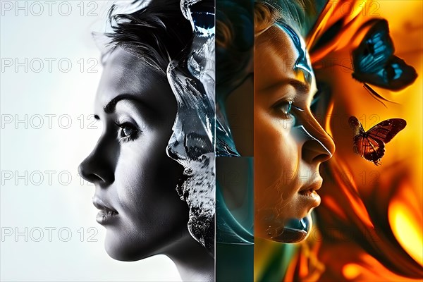 AI generated sequence of photos transitioning through a range of digital distortions symbolizing