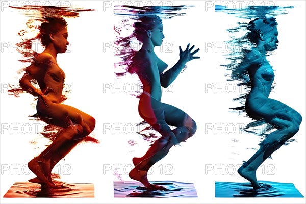 AI generated sequence of photos transitioning through a range of digital distortions symbolizing