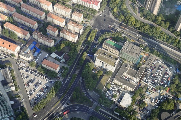 View from the 632 metre high Shanghai Tower, nicknamed The Twist, Shanghai, People's Republic of