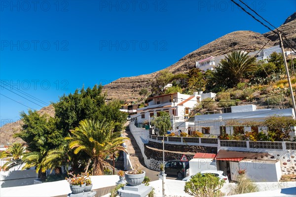 Houses on El Risco on the way up to Charco Azul in the Podemos to Agaete in Gran Canaria, Canary