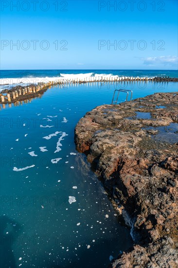 Beautiful natural pools Las Salinas de Agaete in Puerto de Las Nieves in Gran Canaria, Spain,