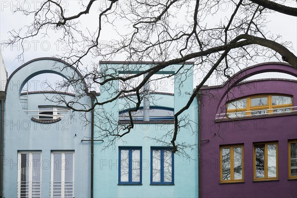 Modern terraced houses, Schnoorviertel, Schnoor, Old Town, Hanseatic City of Bremen, Germany,