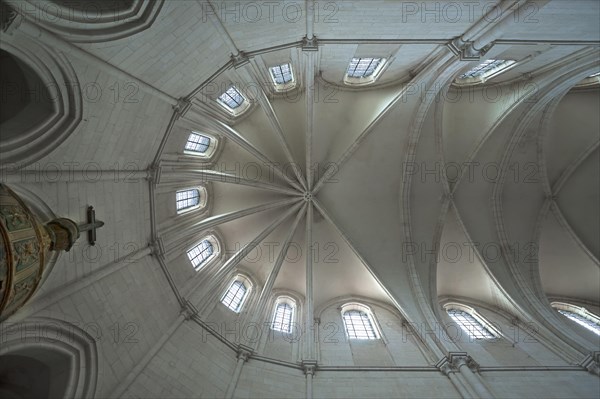 Ribbed vault in the former Cistercian monastery of Pontigny, Pontigny Abbey was founded in 1114,